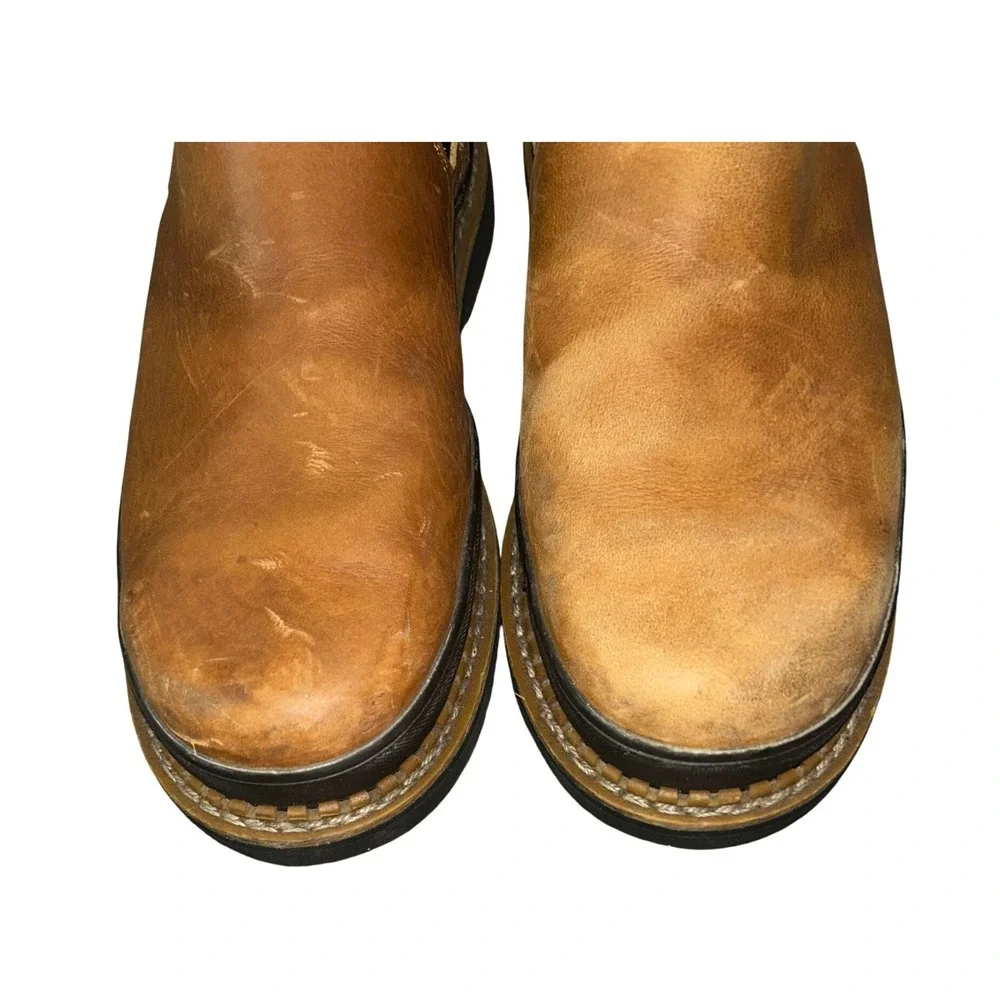 Georgia Boot Giant Romeo Mens Tan Brown‎ Leather Slip On Work Shoes Sz 8.5